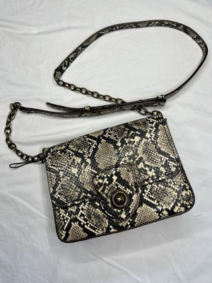 Ralph Lauren Snake Print Turn Lock Shoulder Bag Chain Strap 