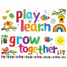 Classroom Banner Poster, 2 PCS Colorful Bulletin Board Decoration Motivationa...