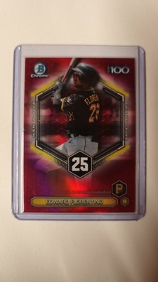 2026 Bowman Topps Chrome Edward Florentino Top 100 RED REFRACTOR 4/5 Pirates SP