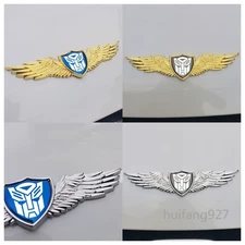 3D Metal Car Rear Trunk Tailgate Front Hood Autobot Emblem Wing Decal Sticker
