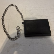 Harley Davidson Leather Trifold Skull Chain Wallet RFID BLOCKING