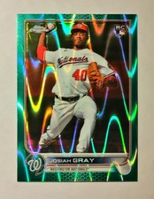 Josiah Gray 2022 Topps Chrome RC #160 Sonic Aqua RayWave REFRACTOR 125/199 J6