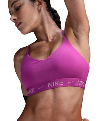 NEW Women's XS Nike Indy Sports Bra Light Support Padded Logo Hot Fuchsia Pink 