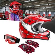DOT Youth Helmet Kids Spider Motocross Full Face Offroad Dirt Bike ATV S-XL