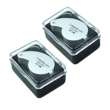 2 PCS - Mini Illuminated 40X - 25mm Jewelers Loupe / Magnifier with LED Lights