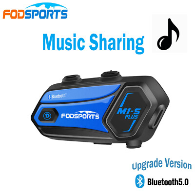M1-S Plus Bluetooth Motorrad Headset Helm Intercom 10 Fahrer Sprechanlage 2000m