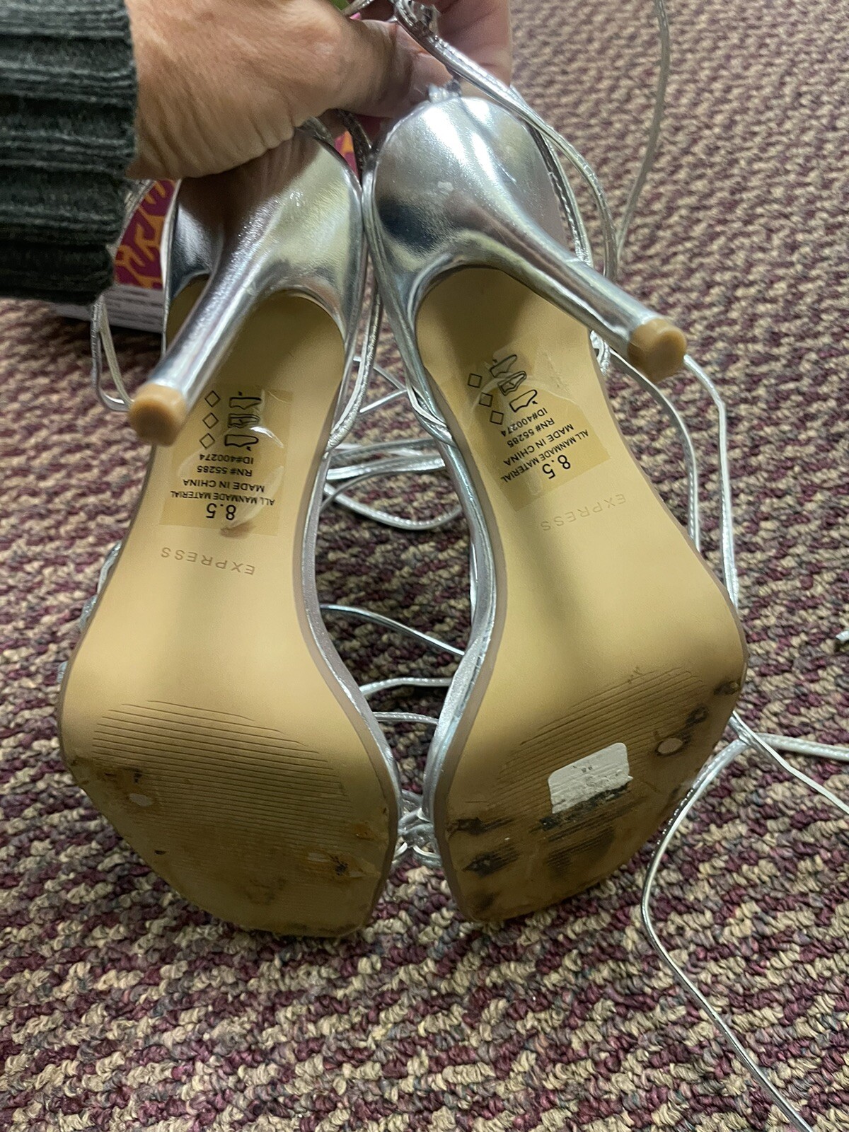 Carpet Texture Block Express Silver Shoes Size 8.5 | eBay