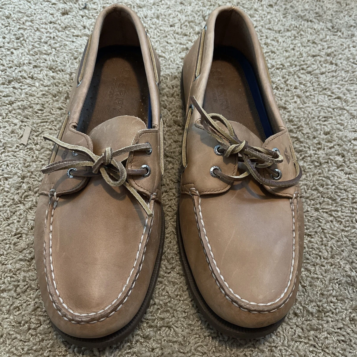 Sperry Authentic Original Mens Boat Shoes 13 Wide 0197640 Sahara Top-Sider  A/O