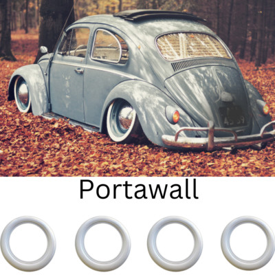 Wegu Style 15'' Whitewall Portawall Tire Insert Trim Set of 4 Flapper Sidewall