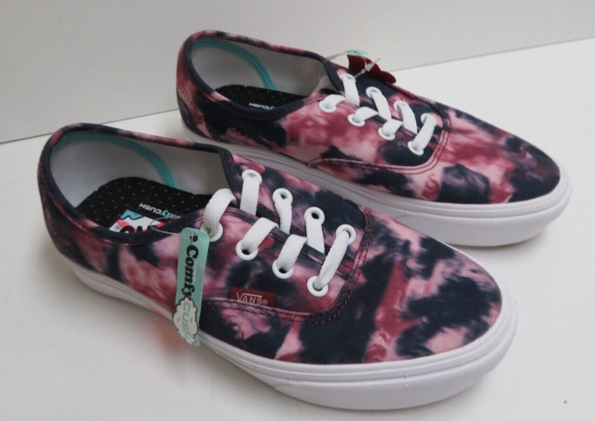 Vans Authentic Grunge Pink & Purple Tie Dye ComfyCush Shoes