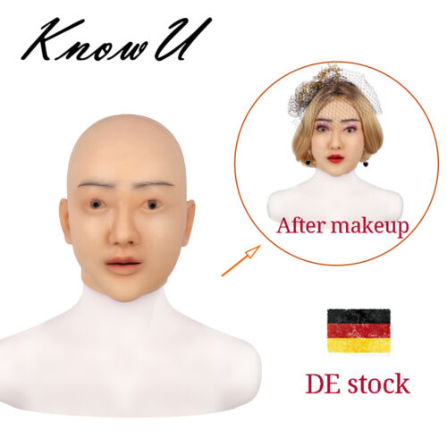 Silikon weibliche Kopfbedeckung Realistische Maskerade Crossdresser Trans Maske - Afbeelding 1 van 10