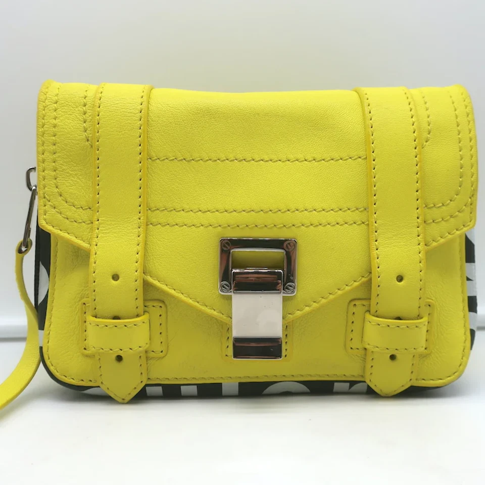 Proenza Schouler PS1 Zip-Around Mini Crossbody Bag Yellow Leather - Imagem 3 de 4