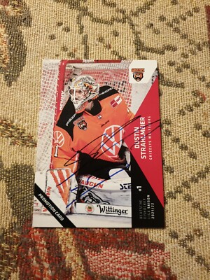 DEL 2021/2022 21/2 signiert Promotion #15 Grizzlys Wolfsburg Dustin Strahleier 