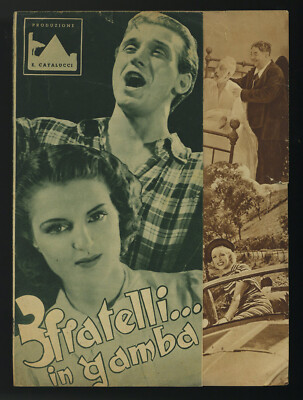 CINEMA-brochure 3 FRATELLI IN GAMBA Bianchi Cadore Sasso Livesi 1939 A. SALVI 