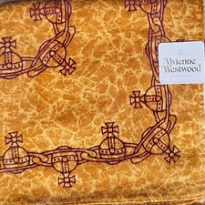 RARE Classic Vivienne Westwood Handkerchief / Scarf 50x50cm - Linking Orbs BROWN