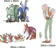 ROALD DAHL SET BFG, MR FOX, THE TWITS WALL ART VINYL INDIVIDUAL STICKERS set