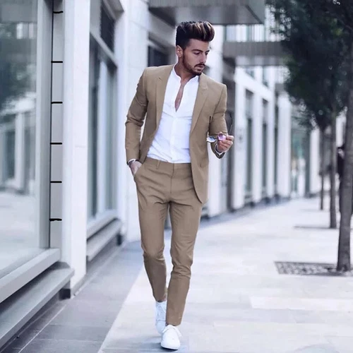 Tuta da uomo 2 pezzi sposi smoking formale matrimonio business blazer aderenza slim - Foto 6 di 28