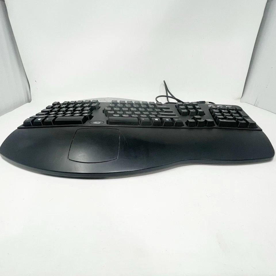 ADESSO Wired ERGONOMIC Keyboard PCK-208B Contoured Black Gaming Media TESTED - Image 4 of 4