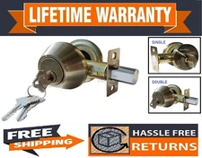 Constructor Deadbolt Door Lockset Single / Double Cylinder Antique Bronze Finish