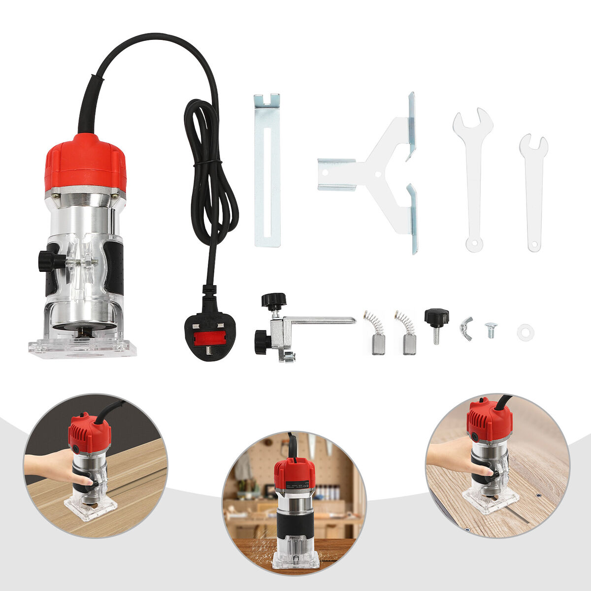 WALFRONT Electric Wood Trimmer, Wood Laminator Router,110V 30000R/MIN Electric Hand Trimmer Wood Laminator Router Tool Set (US plug) WALFRONT Electric Wood Trimmer, Wood Laminator Router,110V 30000R/MIN Electric Hand Trimmer Wood Laminator Router Tool Set (US plug)