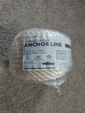 100FT 3/8 Inch Boat Docking Premium Anchor Line Solid Braided Nylon Rope ‎New