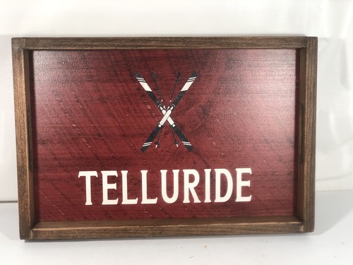 Solid Wood Serving Tray Breakfast In Bed Telluride CO Ski Decor Display Made USA - Picture 7 of 12