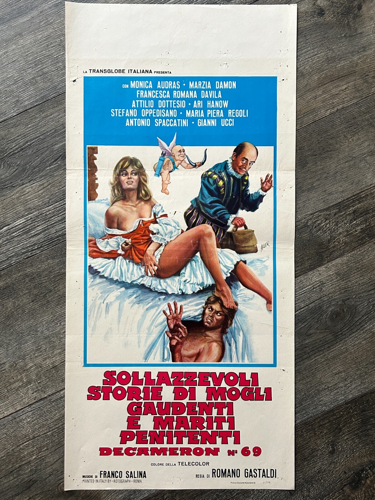 Locandina originale film Sollazzevoli storie di mogli gaudenti e mariti penitenti - Decameron nº 69 (1972) - Regia di Joe D'Amato