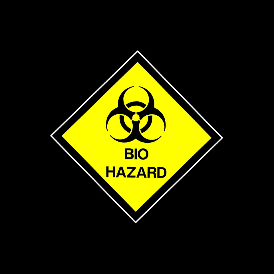 SAFETYSIGNS&STICKERS Bio Hazard Warning Sign, Sticker - 100x100mm