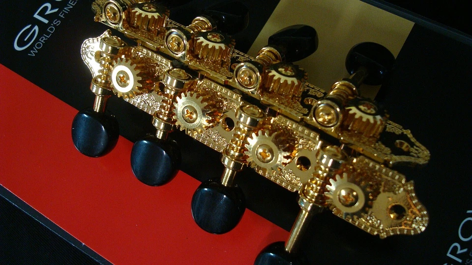 Grover 409FVGB 409 Series “FV” Vintage Style Mandolin Tuners, Gold w/Black - Image 3 of 4