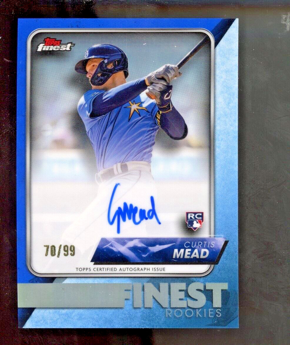 2024 Topps Finest Blue Refractor /99 Curtis Mead #FR-CM Rookie Auto RC