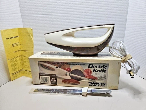 Vintage Hamilton Beach Electric Knife 275ALB  Original Package MADE USA Tested