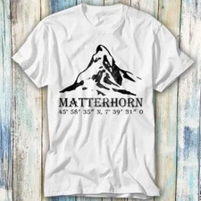 Matterhorn Alps GPS Switzerland Mountain T Shirt Meme Gift Top Tee Unisex 1173