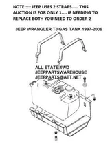FITS JEEP WRANGLER TJ FUEL GAS TANK STRAP, JEEP # 52100235AD, 1997-2006, NEW