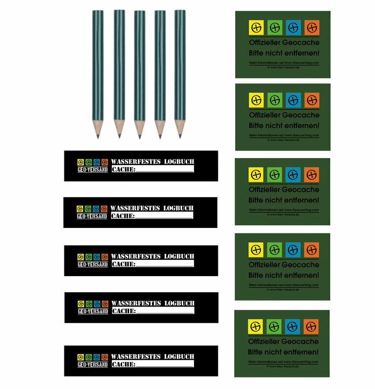 CACHEEQUIP Petling Refill Set cuadernos de registro, bolígrafos y pegatinas geocaching mantenimiento cuaderno de registro conjunto