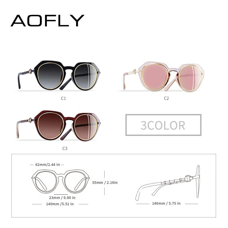 AOFLY-lunettes de soleil polarisées femmes | DISEÑO de marca, lunettes de Foto 4 de 4