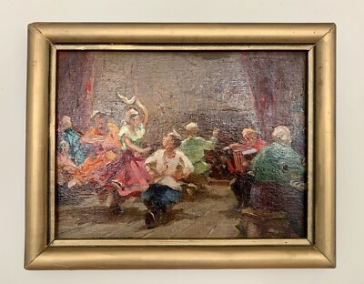 #ad #ad Russian Painting A.Plotnov 1916 1997 “Samodeatelnost” 1948 Socialist Realism $569.00