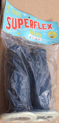 NOS Superflex Black & White Vintage 1'' Grips Panhead Shovelhead Harley NOS (441)
