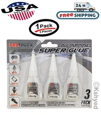 3Pcs (1 Pack) All-purpose Super Glue Quick Drying Super Strong Adhesive Fix Glue