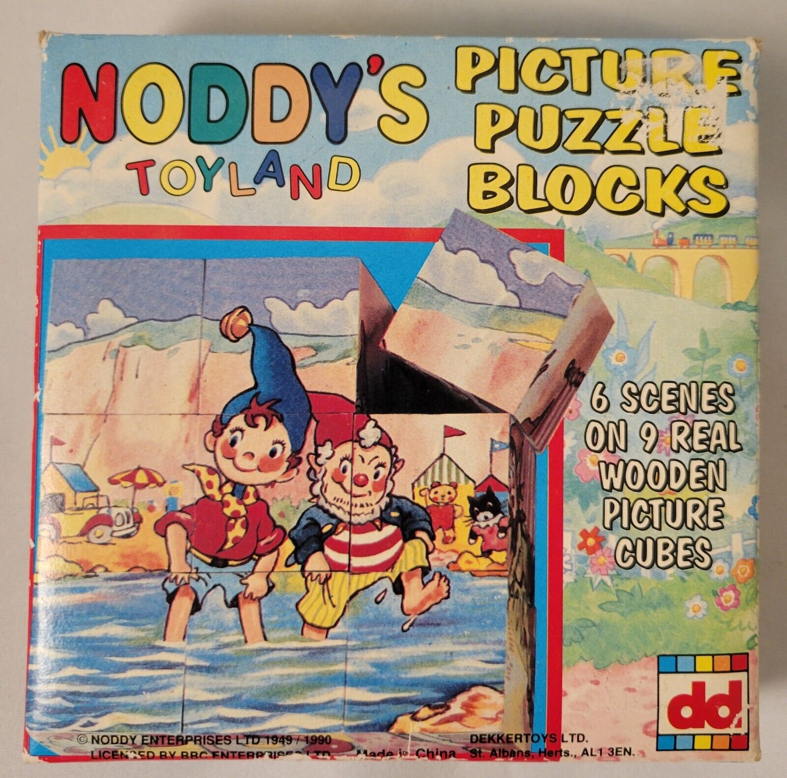 Noddy’s Toyland Picture Puzzle Blocks - Six Scenes on Nine Wooden Picture Cubes
