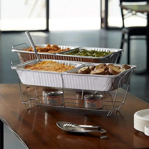 Chafing Dish Buffet Set Disposable 10 Pcs with Food Warmers Party Serving Kit - Picture 3 of 4