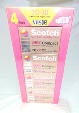 Scotch Video Cass VHS-C Compact TC-30 EXG Extra High Grade 62M Vintage 4ct NEW