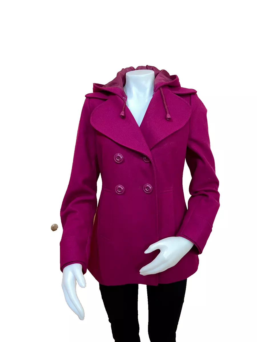 Hooded double breasted coat cheap