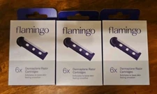 3 PK Flamingo Dermaplane Razor Refill Cartridges - 6 ct ea (18 Total) FreeShip 