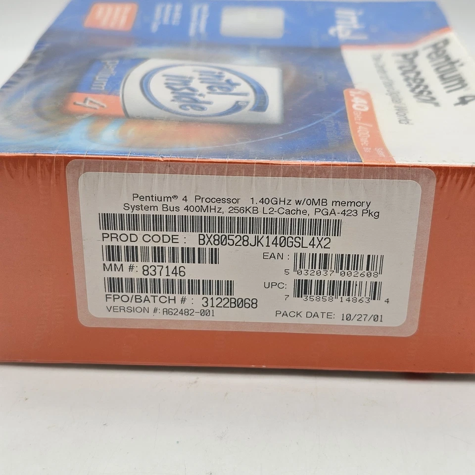Intel Pentium 4 Processor 1.40GHz 400MHz 256kb Cache PGA 423 Brand New Sealed - Image 4 of 4