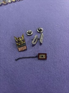 2 Vintage World Warll Pins Brother in Service , Sterling Silver, And Cuff Links
