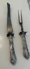Antique 2 pc GORHAM STERLING HANDLE ROAST CARVING SET Art Nouveau POPPY 1902