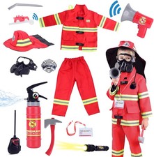 13 piece Kids Fireman Costume Firefighter Dress-Up Toy Set for Children Boys ...