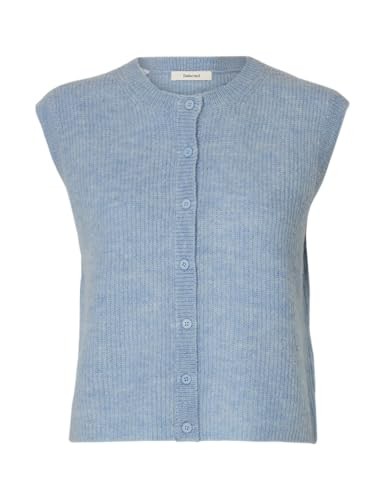 Damen Weste Selected Slflulu O-Neck, Cashmere Blue, GrößE M, Strick, Noos-image