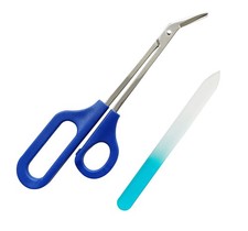 Long Handled Toenail Scissors Easy Reach Handle Clippers for Blue