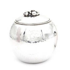 Silber Deckeldose Konfit&uuml;redose in 925 Sterlingsilber  R. Holmsted D&auml;nemark